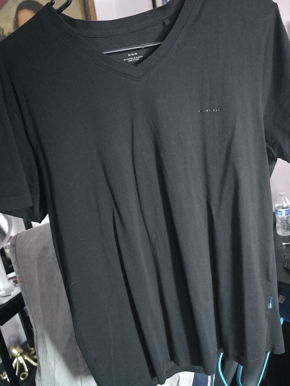 Perry Ellis Black&Gray V-Neck Short Sleeve Tee 2 Pack